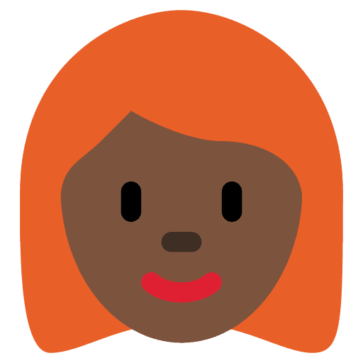 Woman: Dark Skin Tone, Red Hair