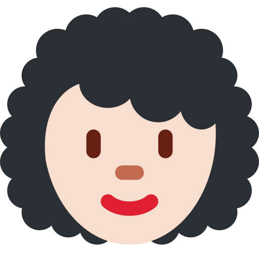 Woman: Light Skin Tone, Curly Hair