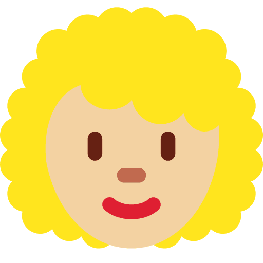 Woman: Medium-light Skin Tone, Curly Hair