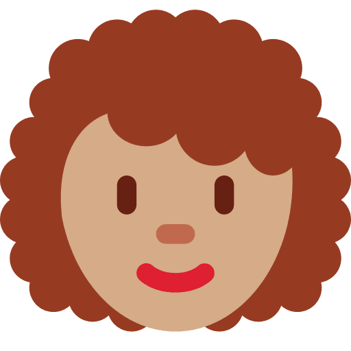 Woman: Medium Skin Tone, Curly Hair