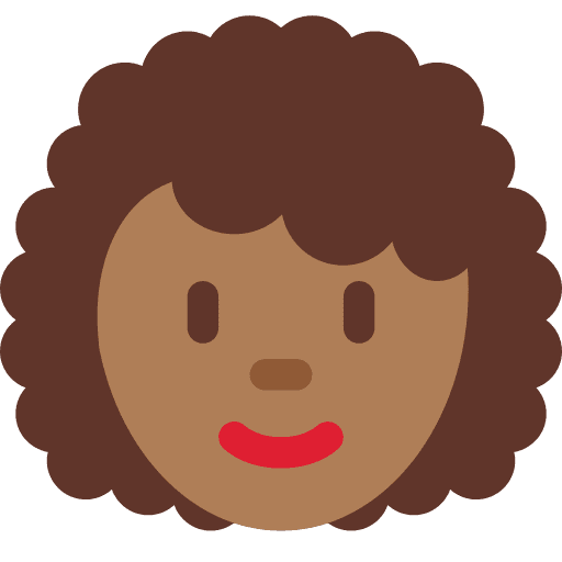 Woman: Medium-dark Skin Tone, Curly Hair