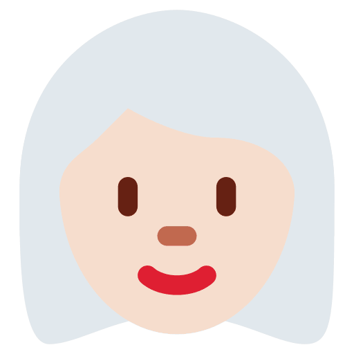 Woman: Light Skin Tone, White Hair
