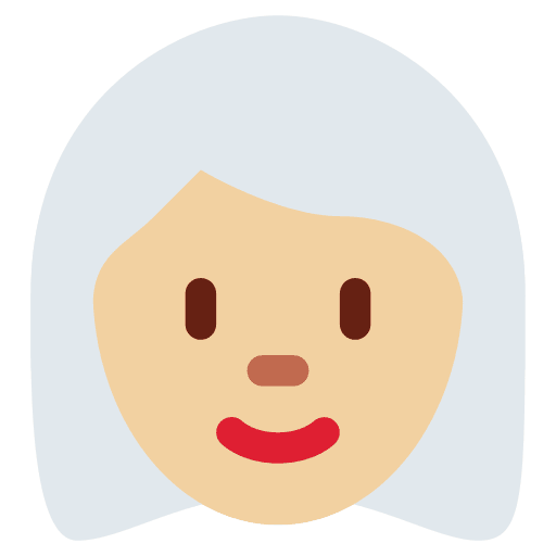 Woman: Medium-light Skin Tone, White Hair