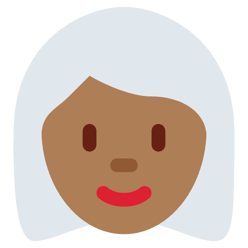 Woman: Medium-dark Skin Tone, White Hair