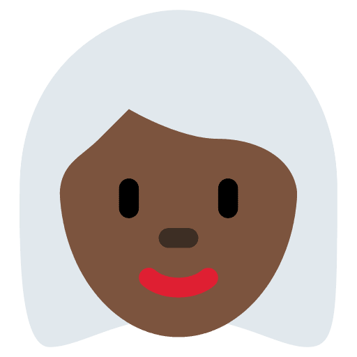 Woman: Dark Skin Tone, White Hair