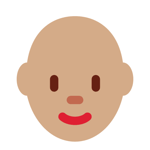 Woman: Medium Skin Tone, Bald