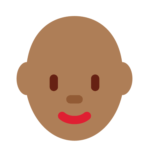 Woman: Medium-dark Skin Tone, Bald