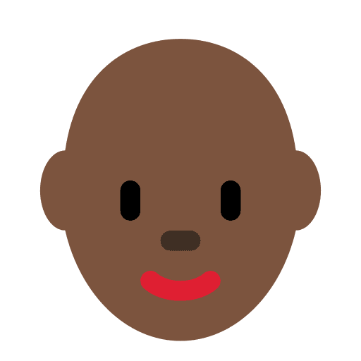 Woman: Dark Skin Tone, Bald