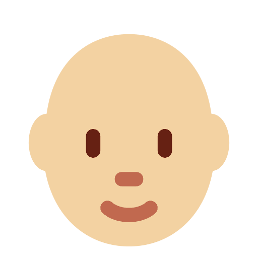 Person: Medium-light Skin Tone, Bald