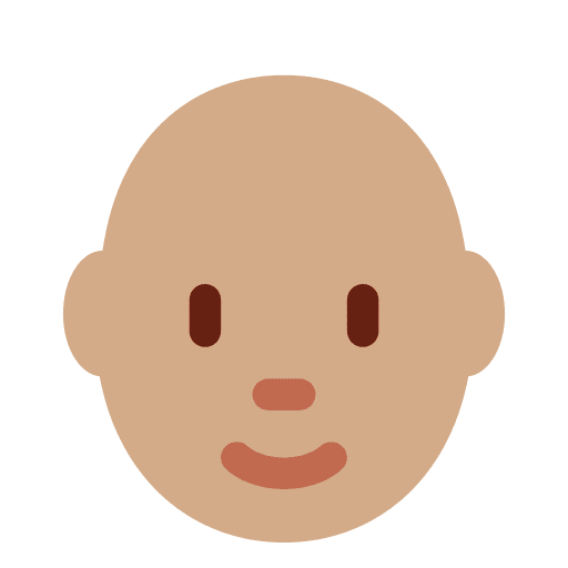 Person: Medium Skin Tone, Bald
