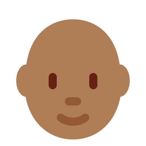 Person: Medium-dark Skin Tone, Bald