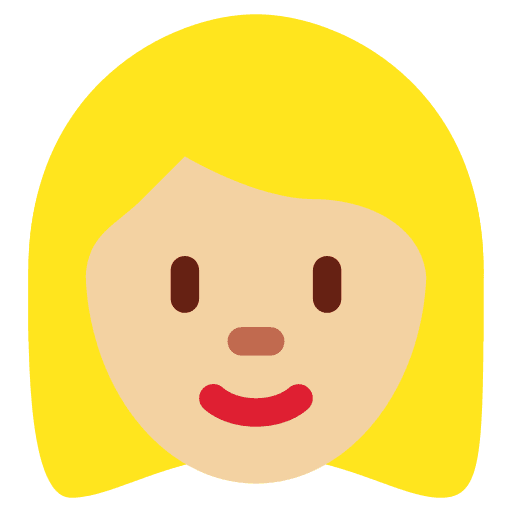 Woman: Medium-light Skin Tone, Blond Hair