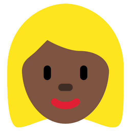 Woman: Dark Skin Tone, Blond Hair