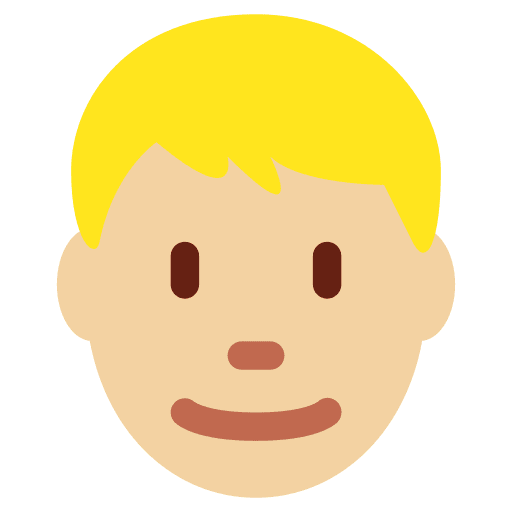 Man: Medium-light Skin Tone, Blond Hair