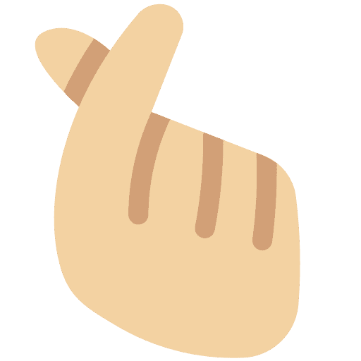 Hand with Index Finger and Thumb Crossed: Medium-light Skin Tone