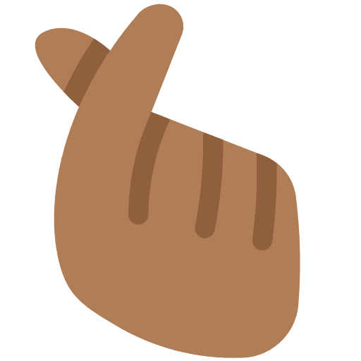 Hand with Index Finger and Thumb Crossed: Medium-dark Skin Tone