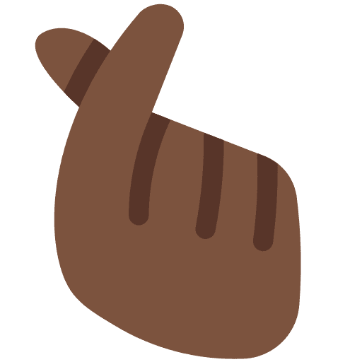 Hand with Index Finger and Thumb Crossed: Dark Skin Tone