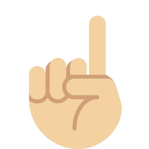 Index Pointing Up: Medium-light Skin Tone