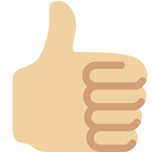 Thumbs Up: Medium-light Skin Tone