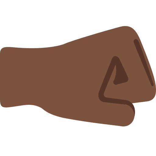 Right-facing Fist: Dark Skin Tone