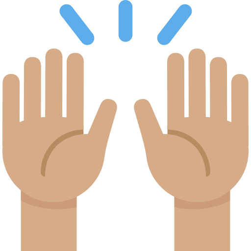 Raising Hands: Medium Skin Tone