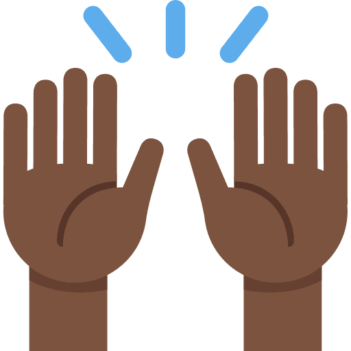 Raising Hands: Dark Skin Tone