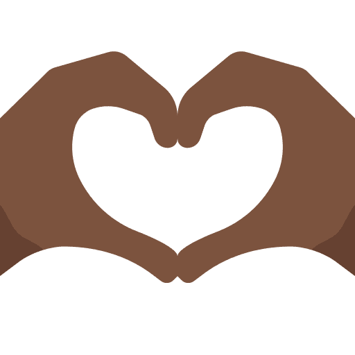 Heart Hands: Dark Skin Tone