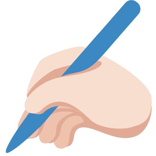 Writing Hand: Light Skin Tone