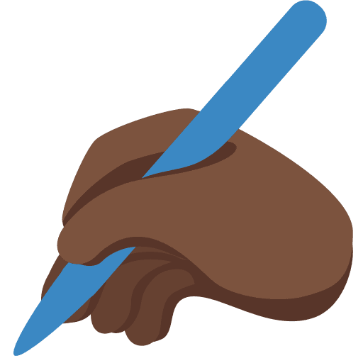 Writing Hand: Dark Skin Tone