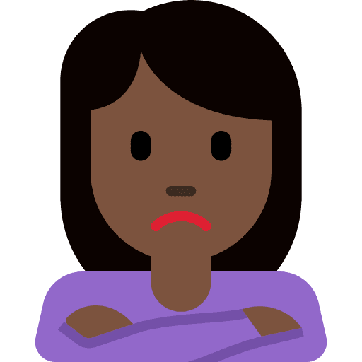 Woman Pouting: Dark Skin Tone