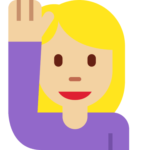 Woman Raising Hand: Medium-light Skin Tone