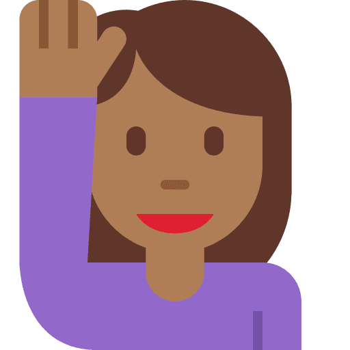 Woman Raising Hand: Medium-dark Skin Tone