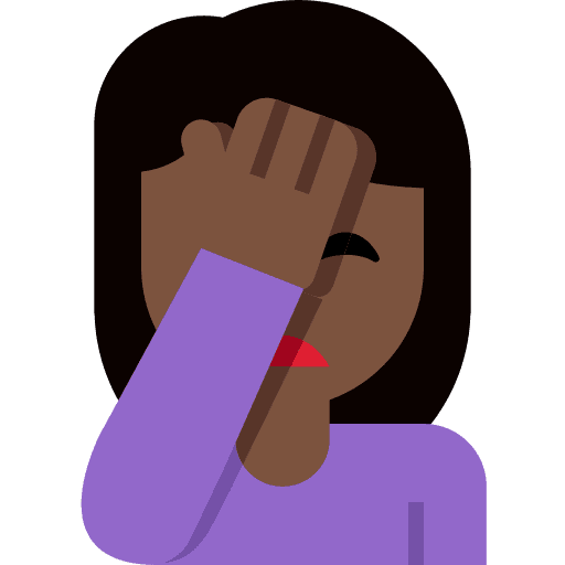 Woman Facepalming: Dark Skin Tone