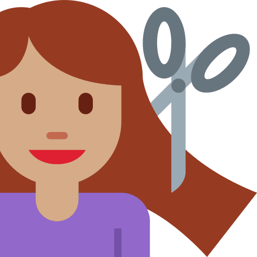 Woman Getting Haircut: Medium Skin Tone