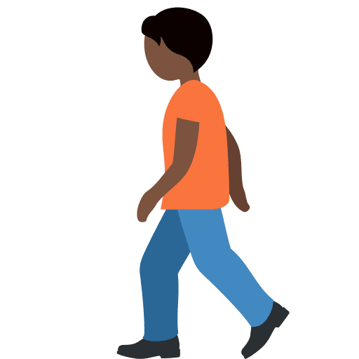 Person Walking: Dark Skin Tone