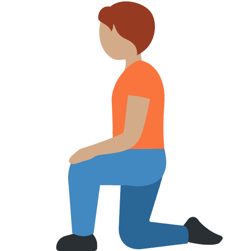 Person Kneeling: Medium Skin Tone