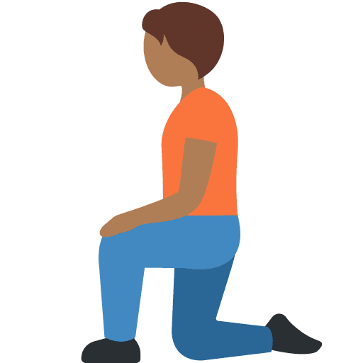 Person Kneeling: Medium-dark Skin Tone