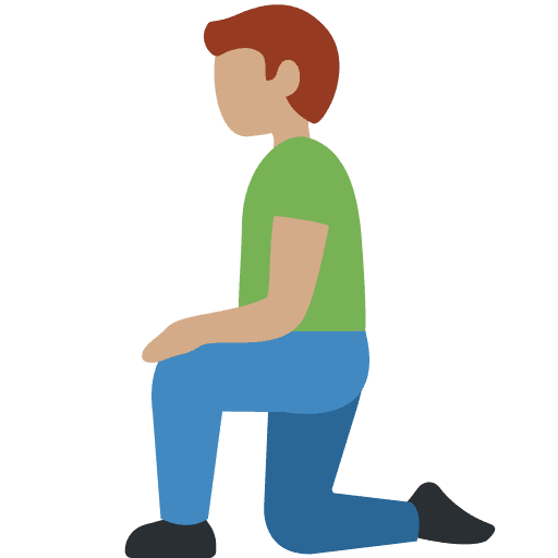 Man Kneeling: Medium Skin Tone