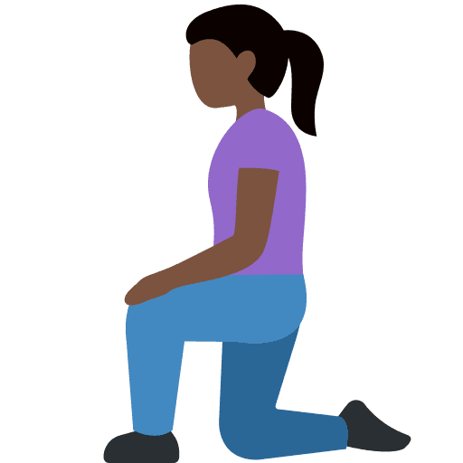 Woman Kneeling: Dark Skin Tone
