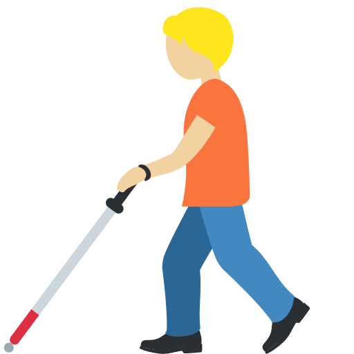 Person with White Cane: Medium-light Skin Tone