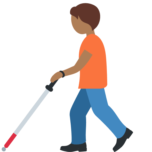 Person with White Cane: Medium-dark Skin Tone