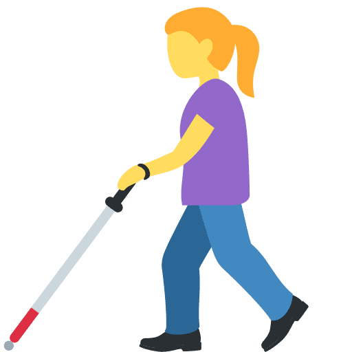 Woman with White Cane