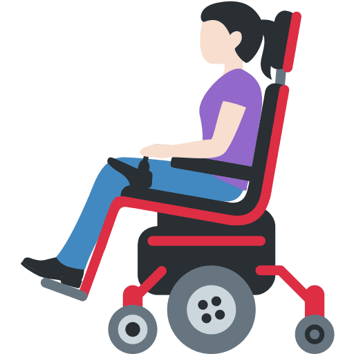 Woman in Motorized Wheelchair: Light Skin Tone