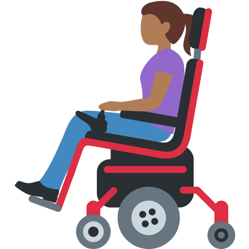 Woman in Motorized Wheelchair: Medium-dark Skin Tone