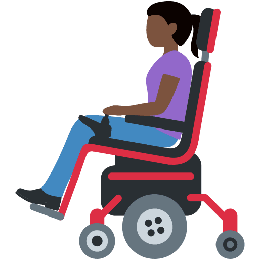 Woman in Motorized Wheelchair: Dark Skin Tone