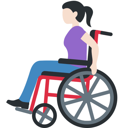 Woman in Manual Wheelchair: Light Skin Tone