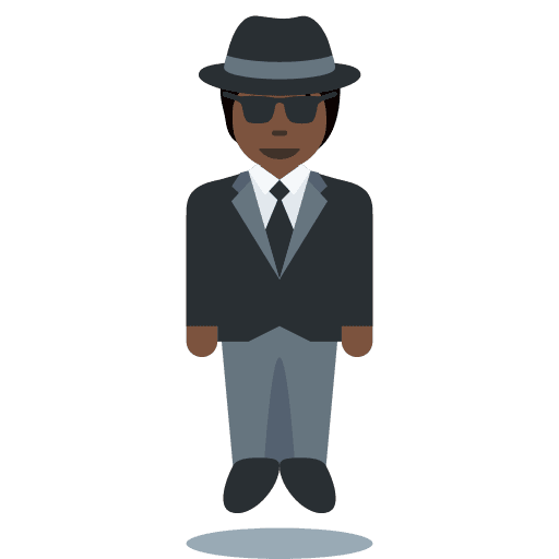 Person in Suit Levitating: Dark Skin Tone