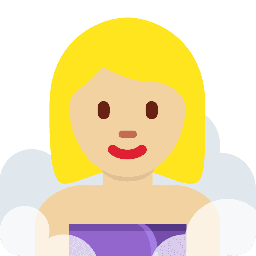 Woman in Steamy Room: Medium-light Skin Tone