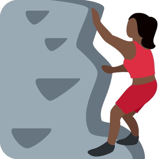 Woman Climbing: Dark Skin Tone