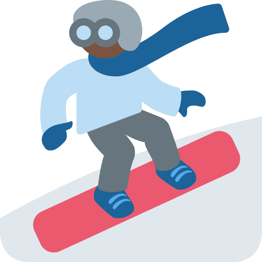 Snowboarder: Dark Skin Tone